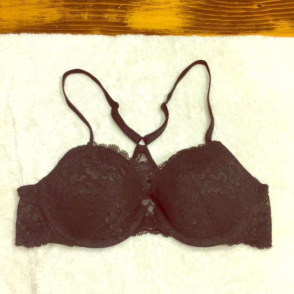 VS Racerback black lace bra 34B